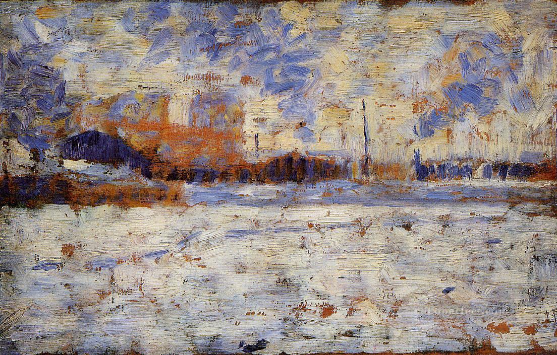 snow effect winter in the suburbs 1883 Oil Paintings